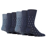 Load image into Gallery viewer, 6 Pairs Men&#39;s Twilight Cotton Socks - Navy/Denim
