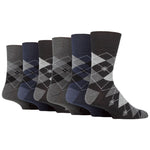 Load image into Gallery viewer, 6 Pairs Men&#39;s Argyle Cotton Socks - Leven Black Mix
