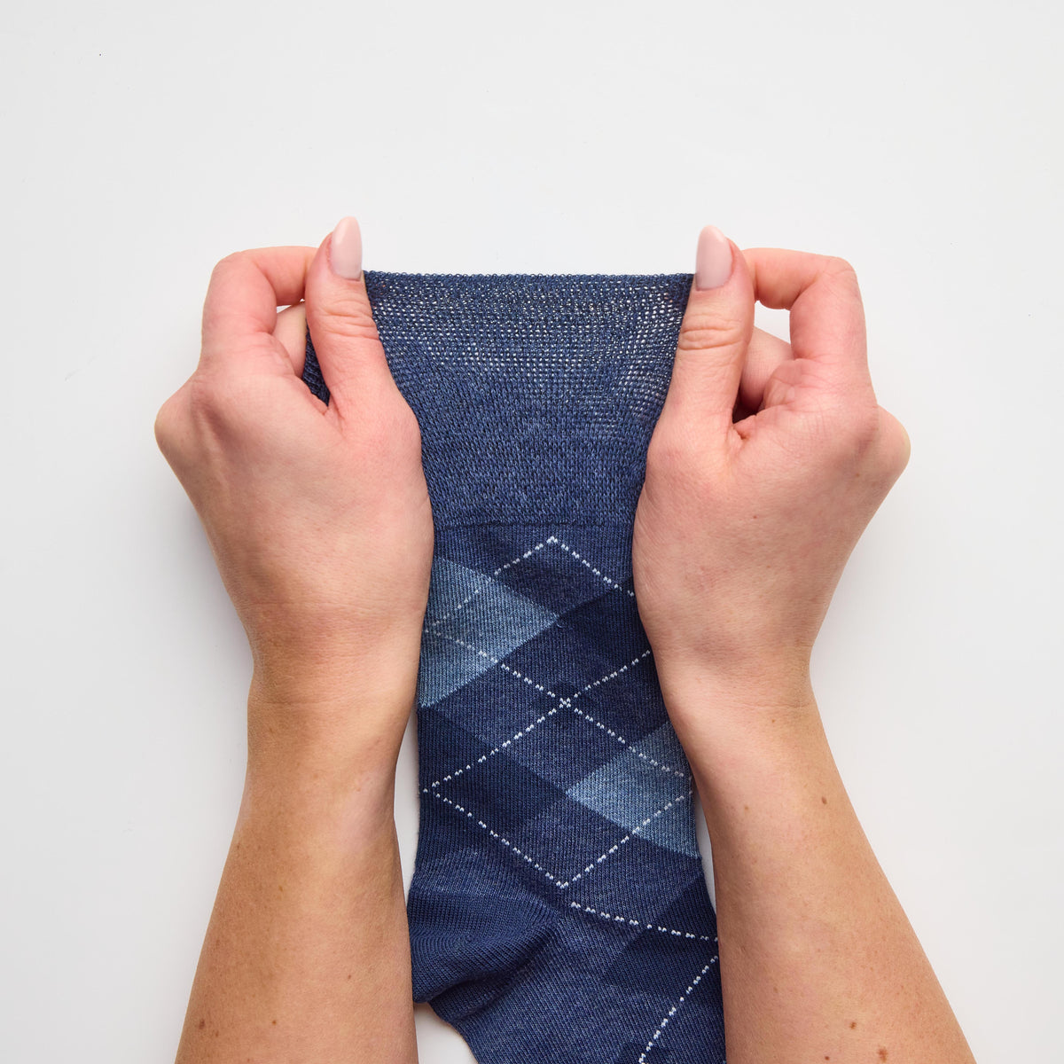 3 Pairs Men's Argyle Cotton Socks - Leven Navy/Denim