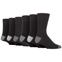 6 Pairs Men's Apex Cotton Socks - Black