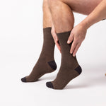 Load image into Gallery viewer, 6 Pairs Men&#39;s Apex Cotton Socks - Brown
