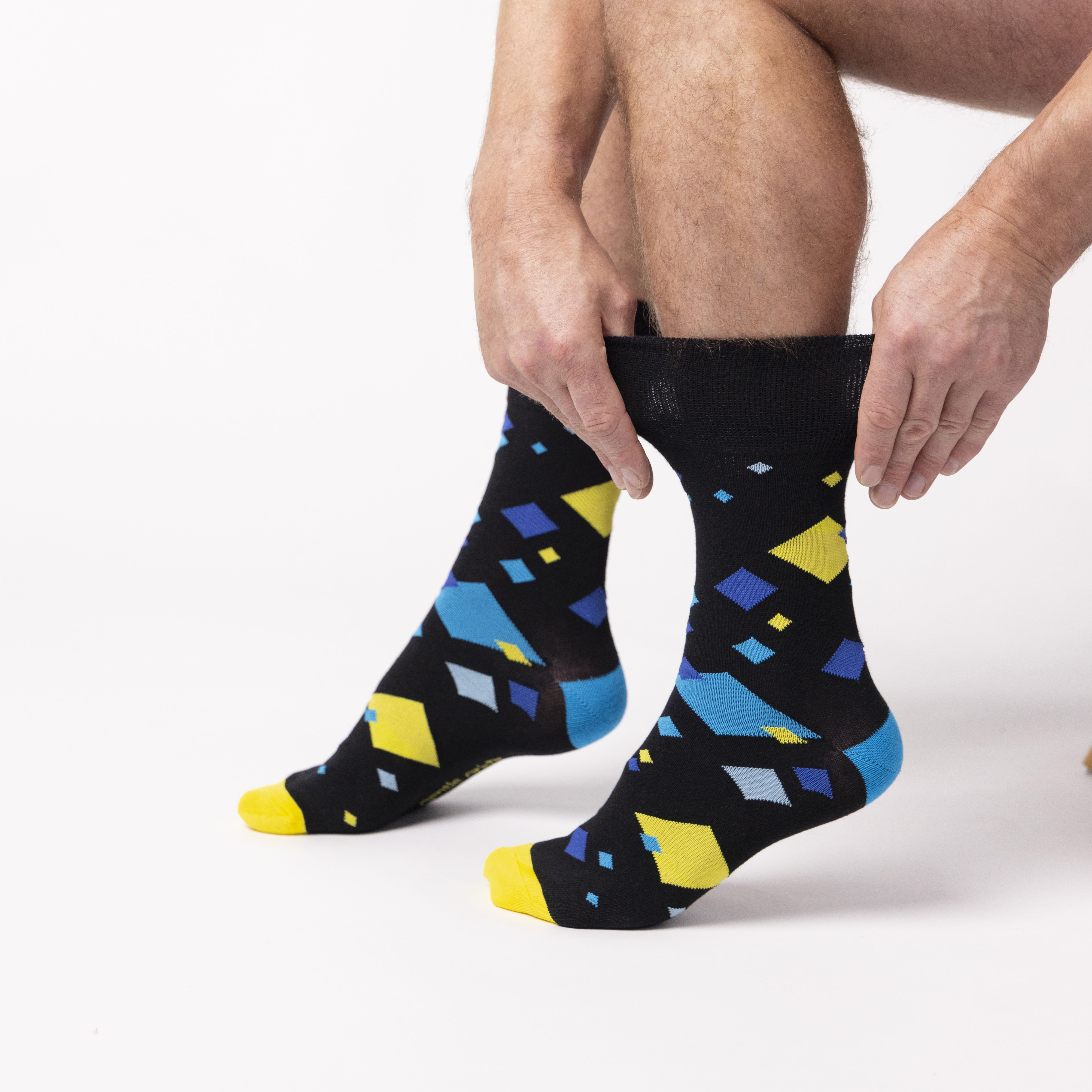 6 Pairs Men's Colourburst Cotton Socks - Angular Arena