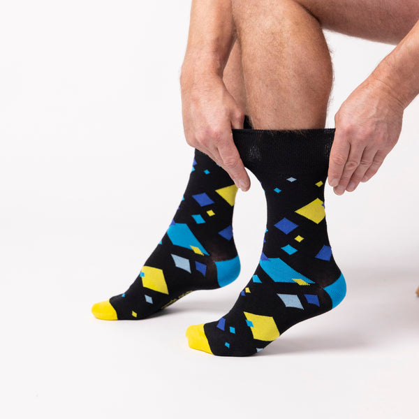 6 Pairs Men's Colourburst Cotton Socks - Angular Arena