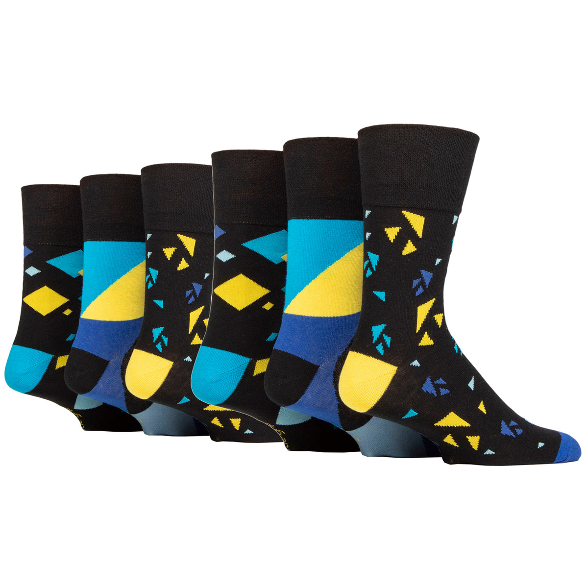 6 Pairs Men's Colourburst Cotton Socks - Angular Arena