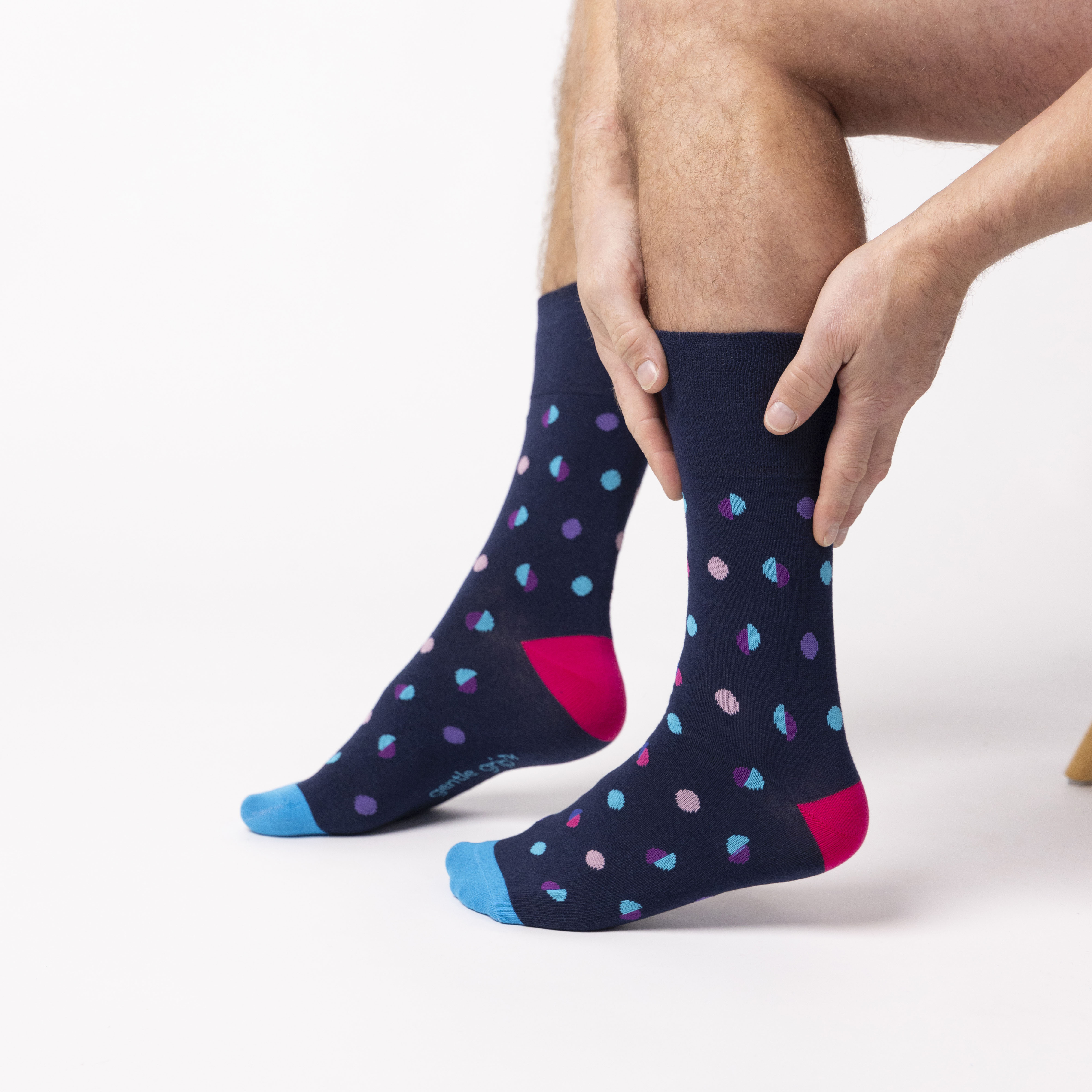 6 Pairs Men's Colourburst Cotton Socks - Neon Dots