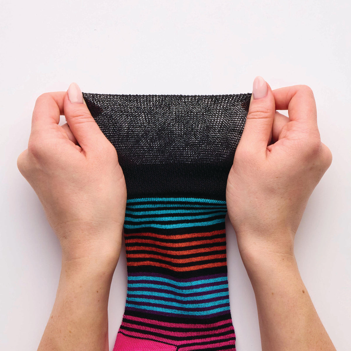 Lot de 3 paires de chaussettes en coton à rayures pour femme, grande taille