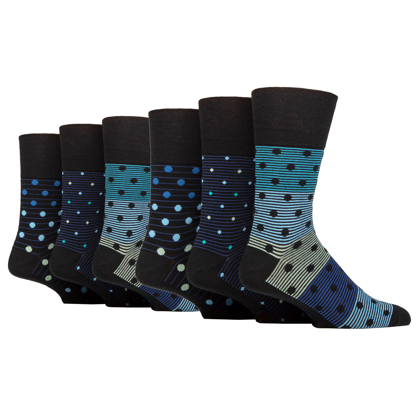 6 Pairs Men's Gentle Grip Cotton Socks - Orbital World