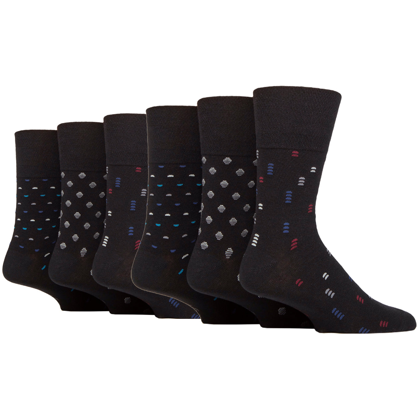 6 Pairs Men's Cotton Socks - Micro Arc