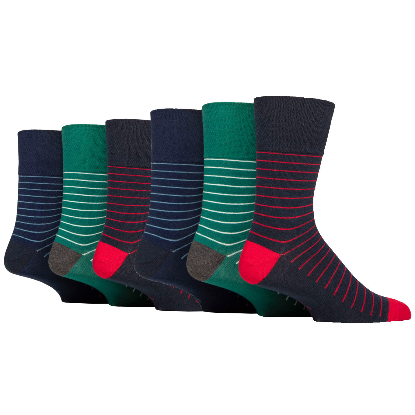 6 Pairs Men's Cotton Socks - Compass