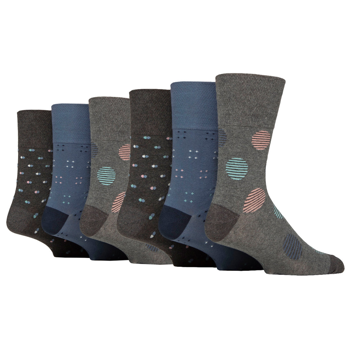 6 Pairs Men's Cotton Socks - Cosmic Neutral