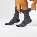 Load image into Gallery viewer, 3 Pairs Men's Cotton Socks - Casual Pinstripe
