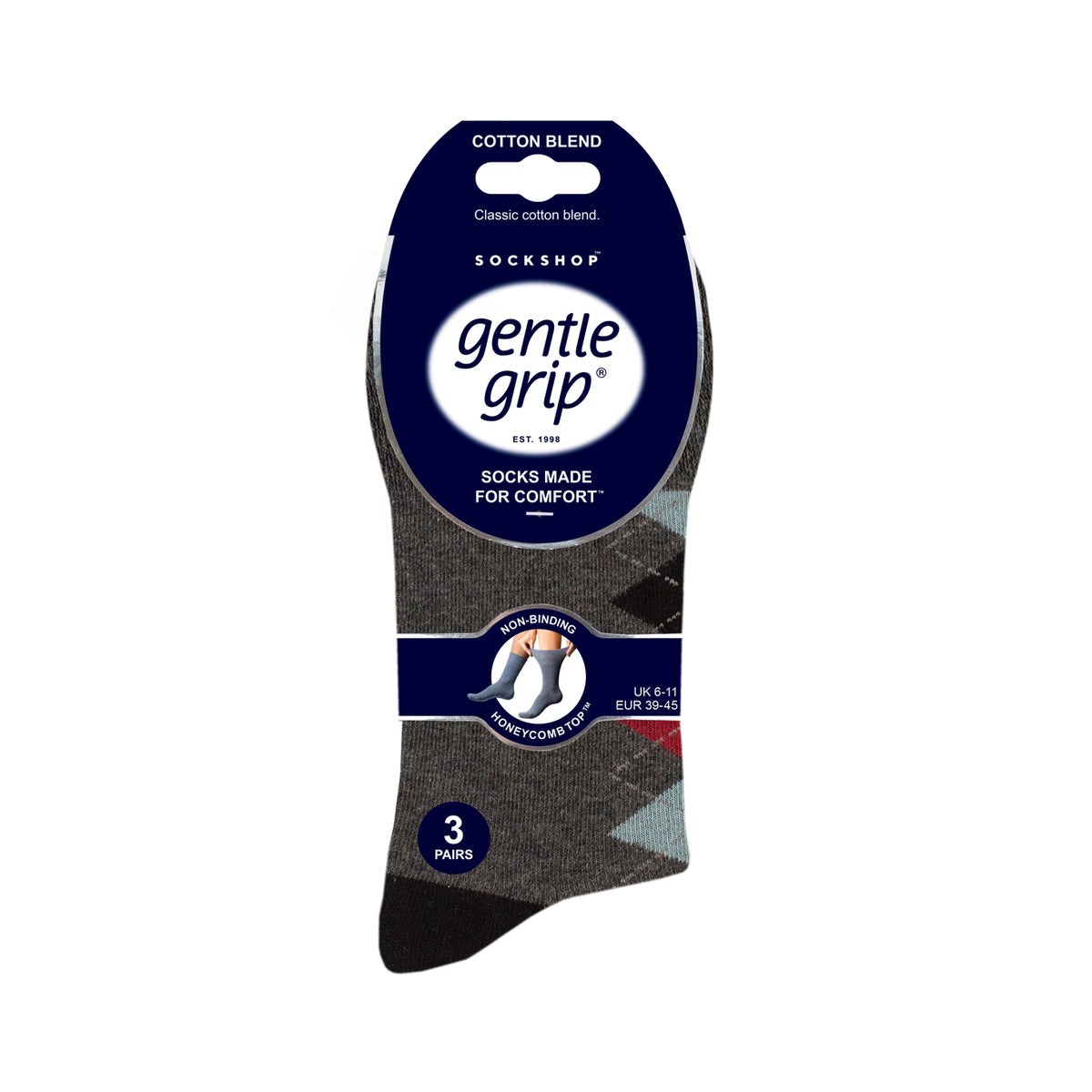 3 paires de chaussettes en coton pour homme – Argyle modernisé
