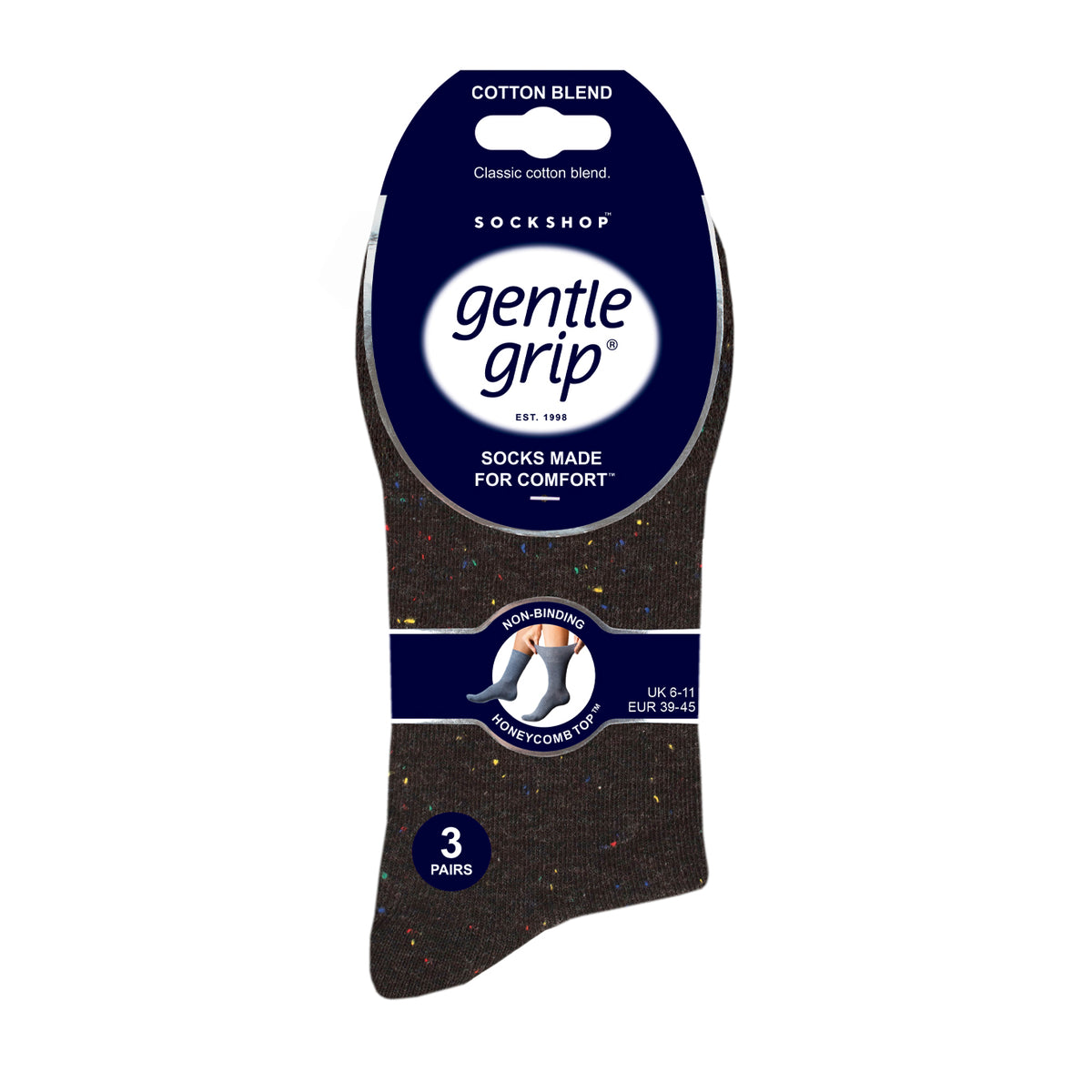 3 Pairs Men's Cotton Socks - Nepp Charcoal