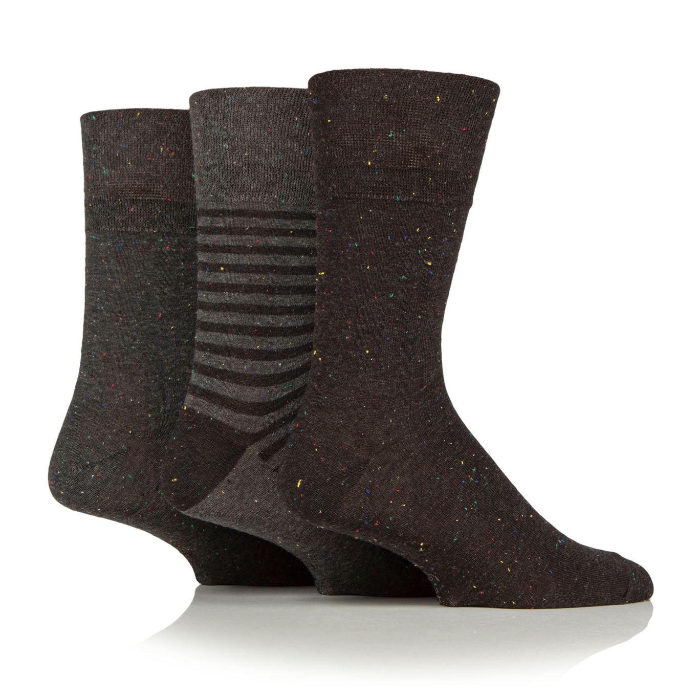 3 Pairs Men's Cotton Socks - Nepp Charcoal