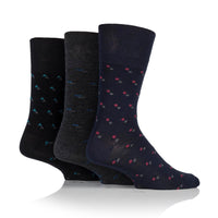 3 Pairs Men's Cotton Socks - Suit Black/Navy/Charcoal