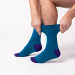 Load image into Gallery viewer, 6 Pairs Men&#39;s Colourburst Cotton Socks - Aqua
