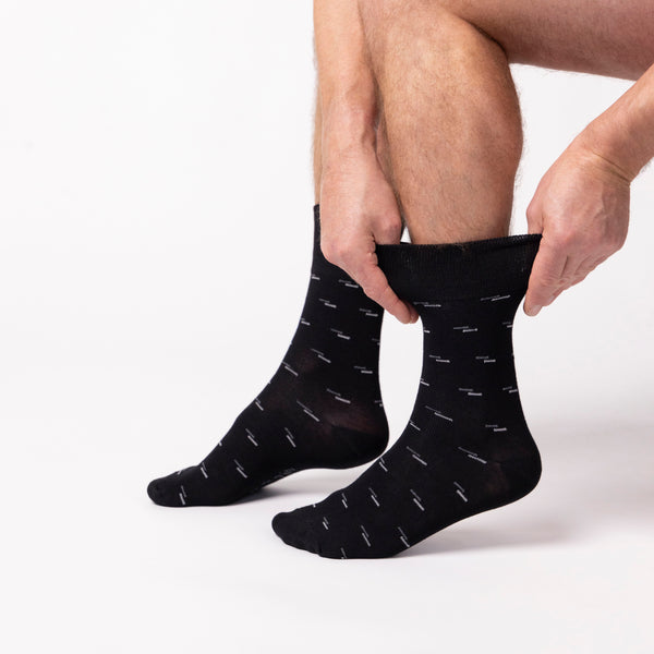 6 Pairs Men's Bamboo Socks - Suit Black