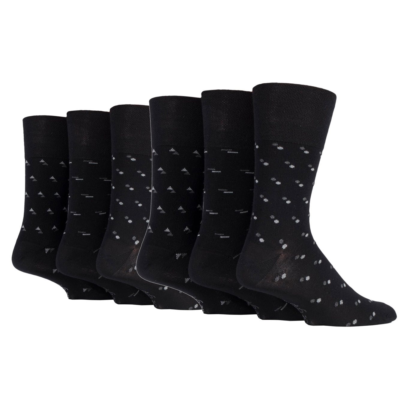 6 Pairs Men's Gentle Grip Bamboo Socks - Suit Black