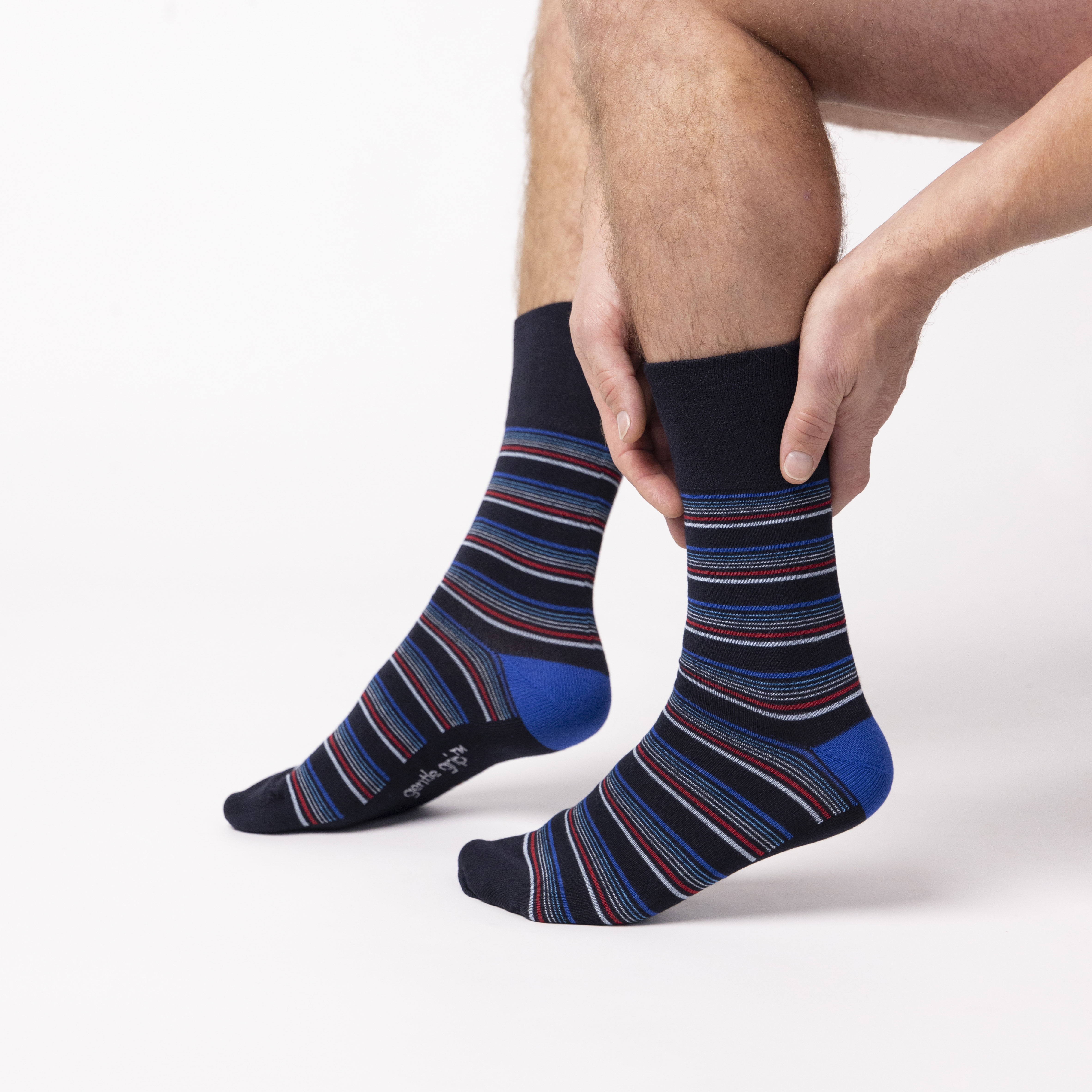 6 Pairs Men's Bamboo Socks - Sailor Stripe