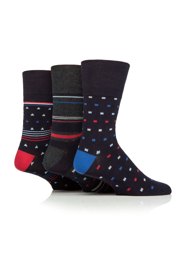 3 Paar Herren-Baumwollsocken – Modernisiertes Argyle