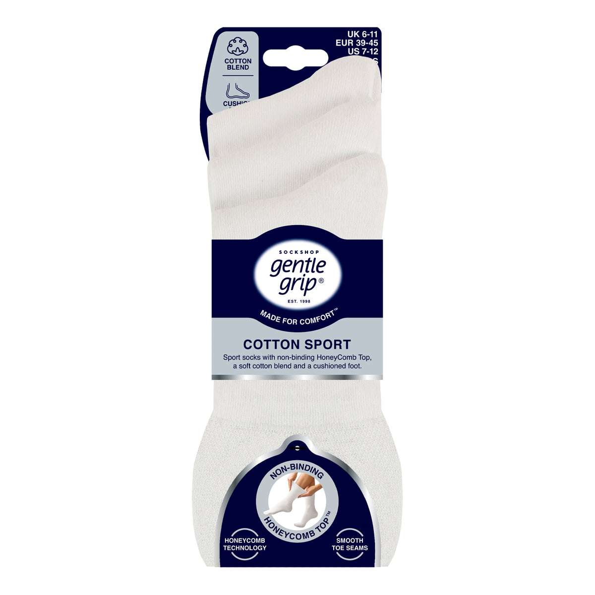 3 Pairs Mens Sports Socks - White