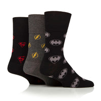 3 Pairs Men's Licensed Character Cotton Socks - DC