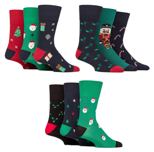 Sonderangebot: 9 Paar lustige Weihnachtssocken für Herren