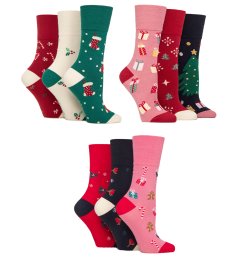Sonderangebot: 9 Paar lustige Weihnachtssocken für Damen