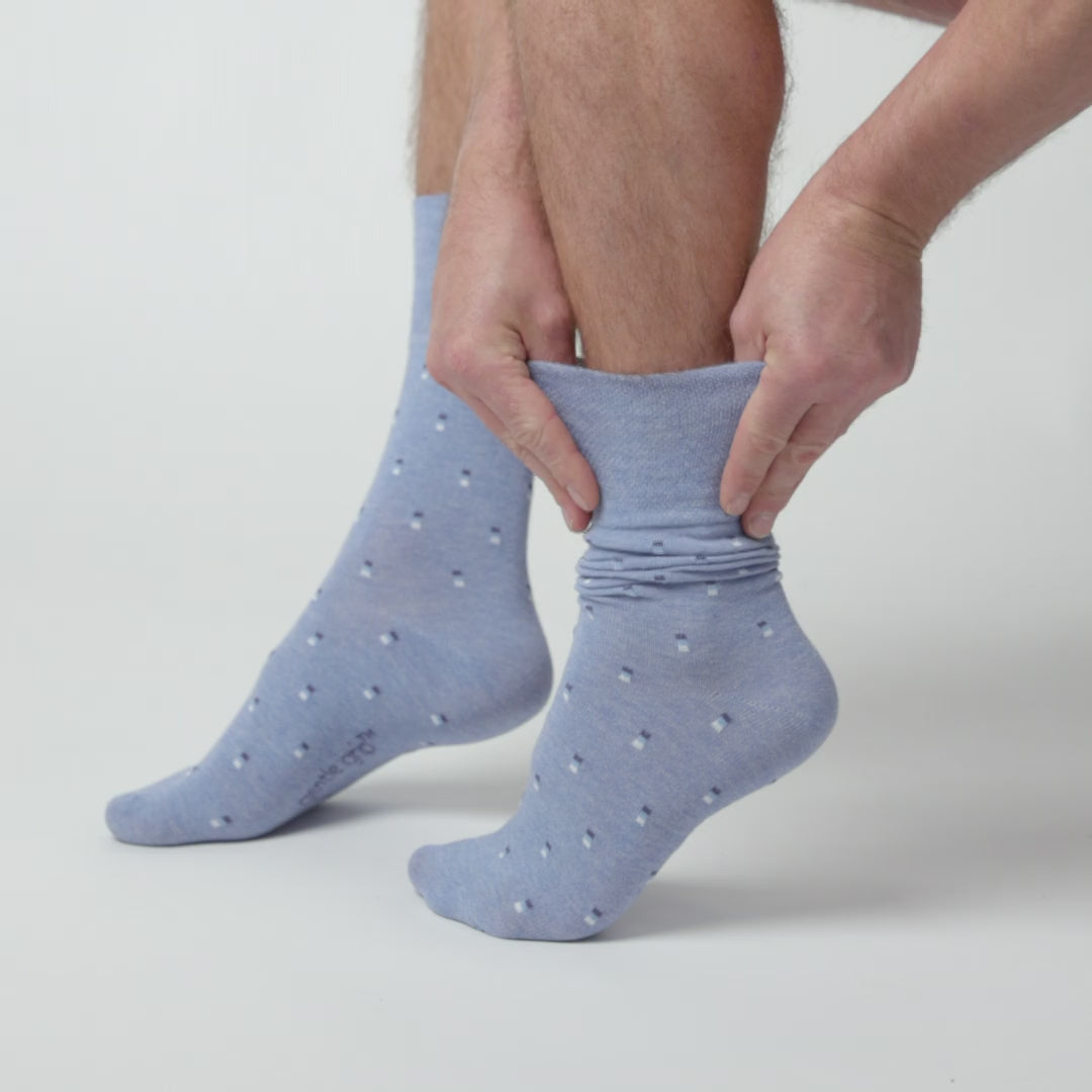 6 Pairs Men's Cotton Socks - Suit Sock Blue