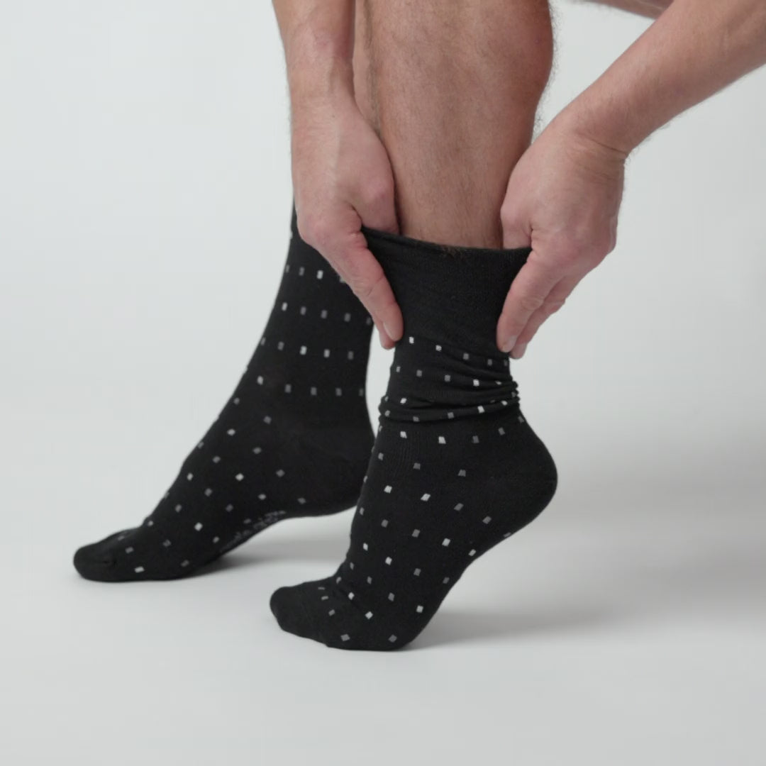 6 Pairs Men's Concerto Cotton Socks - Black/Navy/Charcoal