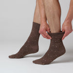 Load and play video in Gallery viewer, 6 Pairs Men&#39;s Concerto Cotton Socks - Brown/Natural
