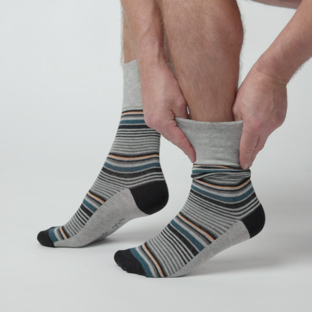 6 Pairs Men's Cotton Socks - Deco Noir