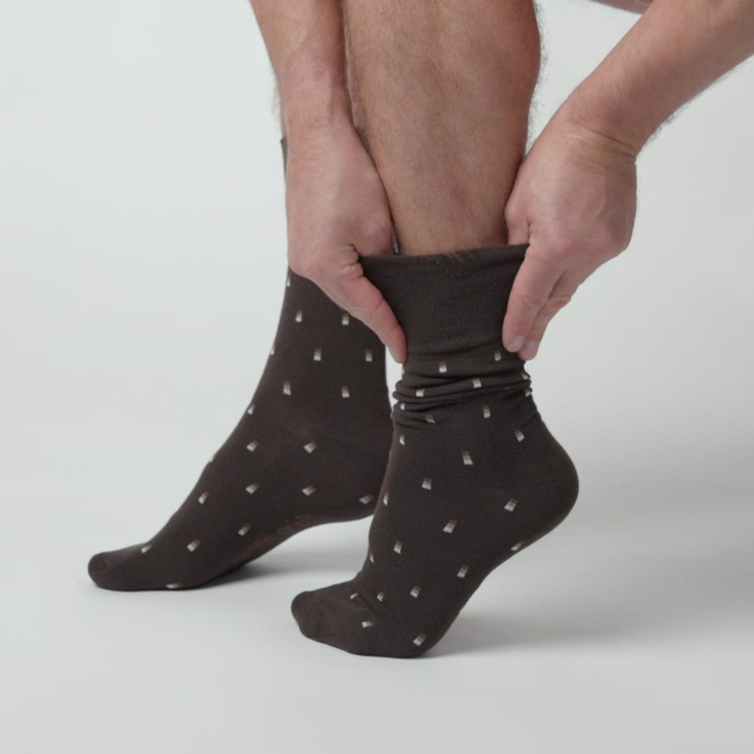 6 Pairs Men's Cotton Socks - Suit Brown