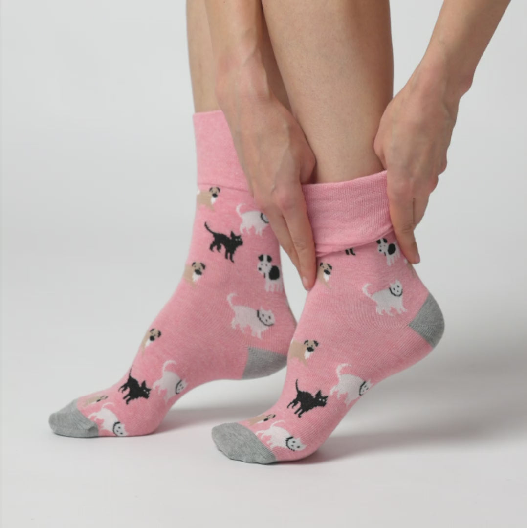 6 Pairs Ladies Fun Feet Cotton Socks - Pets