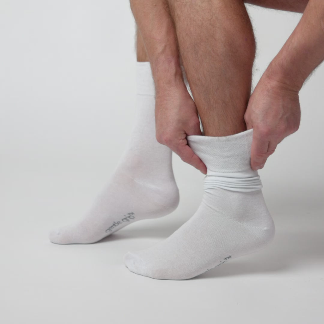 6 Pairs Men's Plain Cotton Socks - White