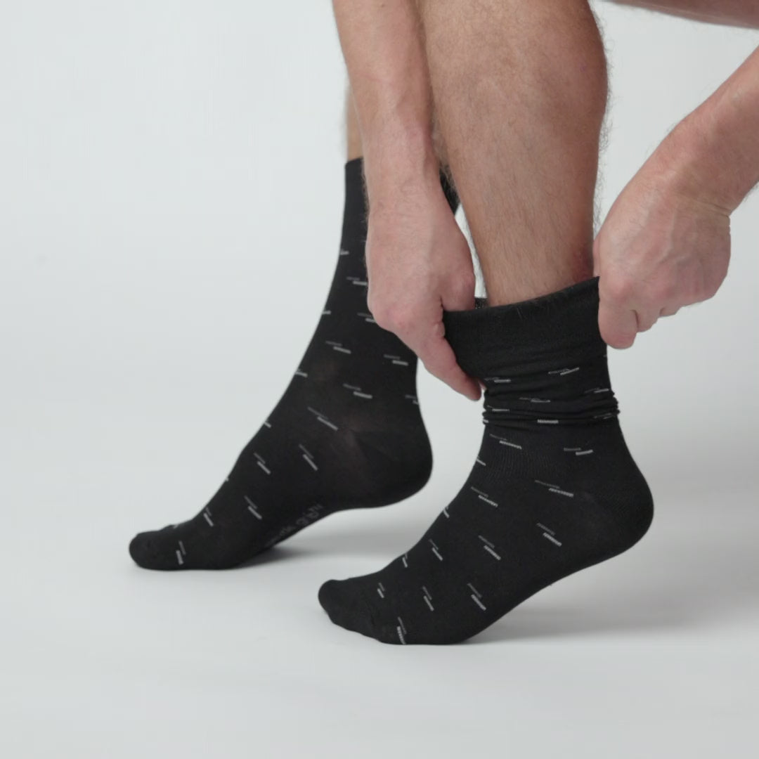 6 Pairs Men's Bamboo Socks - Suit Black