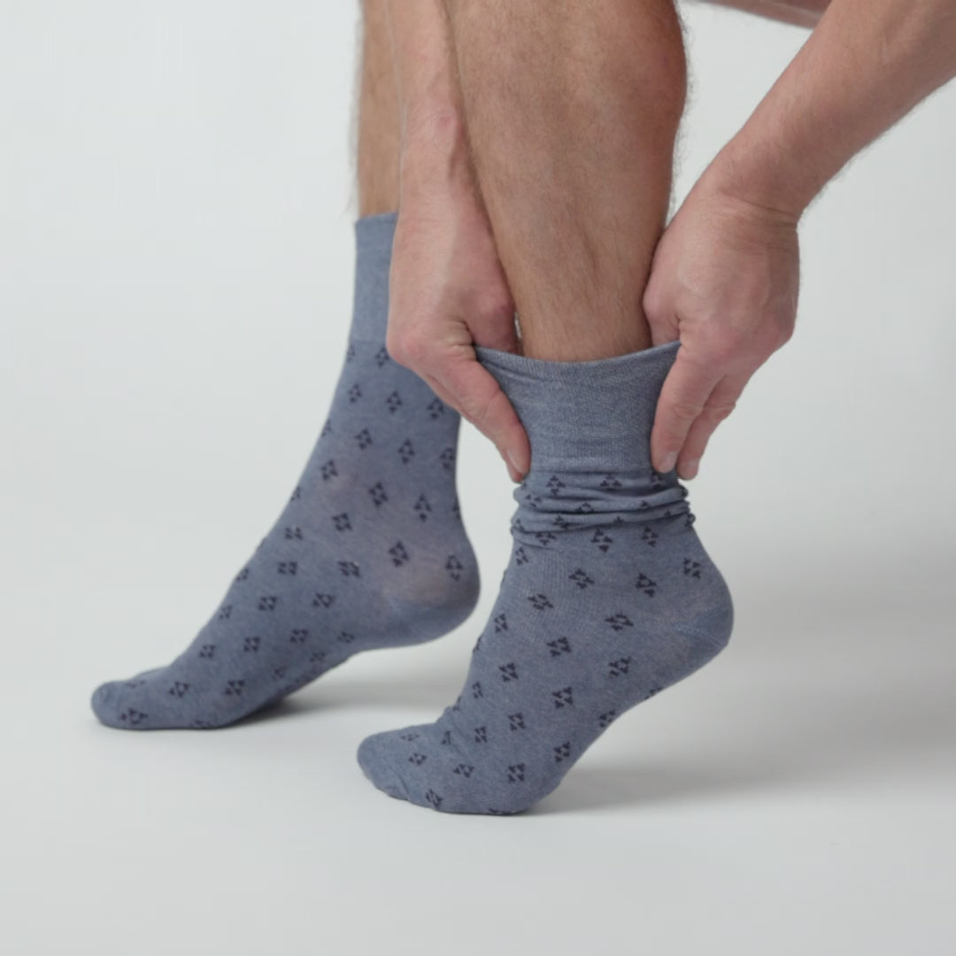 6 Pairs Men's Twilight Cotton Socks - Navy/Denim