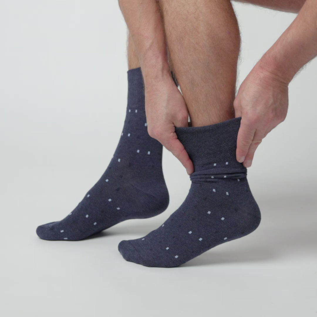 6 Pairs Men's Concerto Cotton Socks - Navy/Denim