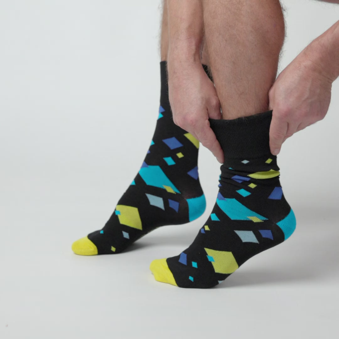 6 Pairs Men's Colourburst Cotton Socks - Angular Arena