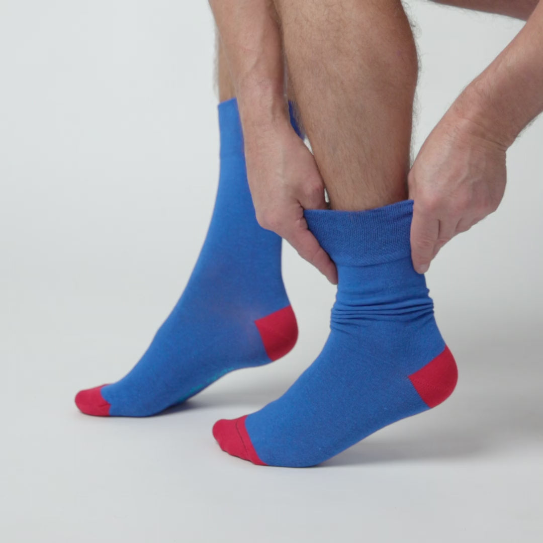 6 Pairs Men's Colourburst Cotton Socks - Royal