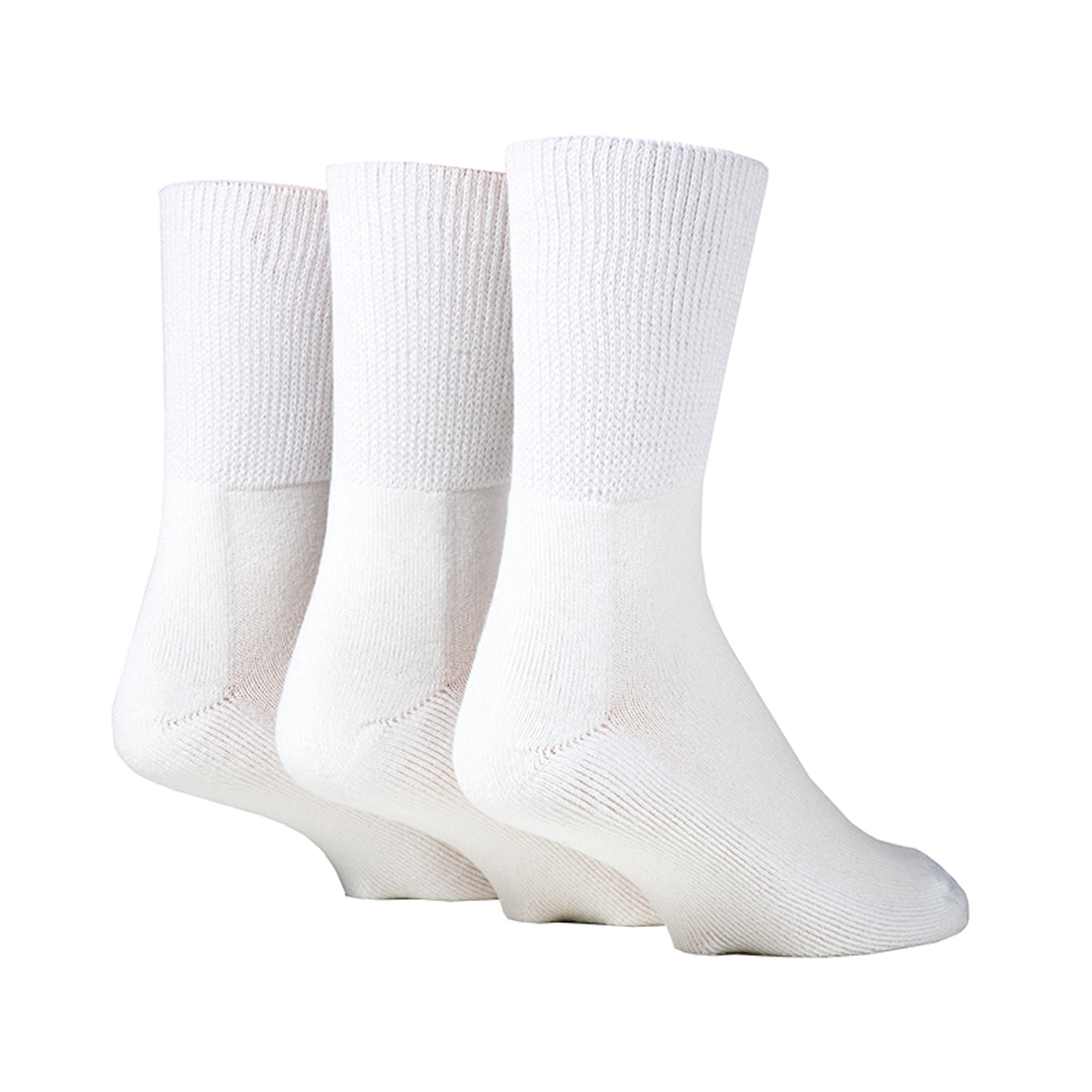3 Pairs IOMI FootNurse Cushion Foot Bamboo Blend Diabetic Socks - Whit ...