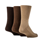Load image into Gallery viewer, 3 Pairs IOMI FootNurse Cushion Foot Bamboo Blend Diabetic Socks - Brown Mix
