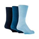 Load image into Gallery viewer, 3 Pairs IOMI FootNurse Cushion Foot Bamboo Blend Diabetic Socks - Blue Mix
