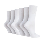 Load image into Gallery viewer, 6 Pairs Ladies IOMI FootNurse Gentle Grip Diabetic Socks - White
