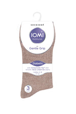 Load image into Gallery viewer, 6 Pairs Ladies IOMI FootNurse Gentle Grip Diabetic Socks Dark - Brown Mix
