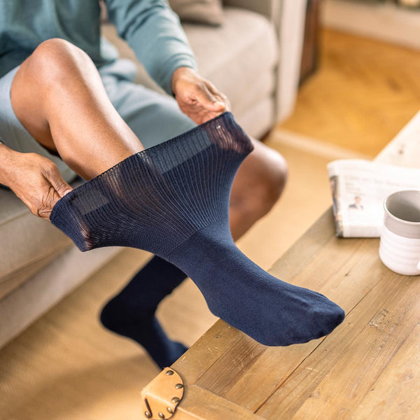 1 Pair Extra Wide Oedema Socks - Navy