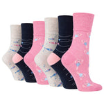 Load image into Gallery viewer, 6 Pairs Ladies Fun Feet Cotton Socks - Seabed
