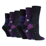 Load image into Gallery viewer, 6 Pairs Ladies Cotton Socks - Enchantment Black
