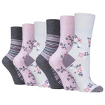 Load image into Gallery viewer, 6 Pairs Ladies Cotton Socks - English Rose
