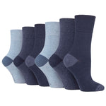 Load image into Gallery viewer, 6 Pairs Ladies Seclude Contrast Heel Socks - Navy
